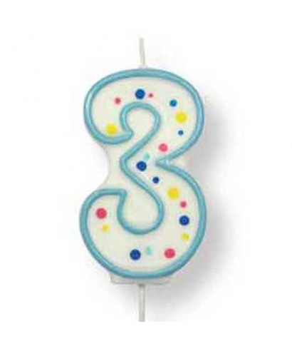 Bougie D'anniversaire chiffre 3 10cm Multicolore - Décoration de fête BUT