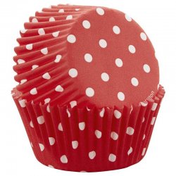 Cupcakes > Grandes caissettes à muffins et cupcakes > Caissettes à gâteaux  et tartelettes pois (rouge et blanc) : CuistoShop