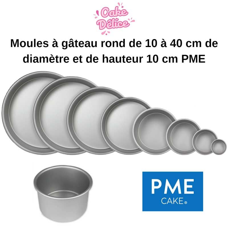 3 moules à gâteaux ronds PME 15-20-25 cm - Hauteur 10 cm - Planète Gateau
