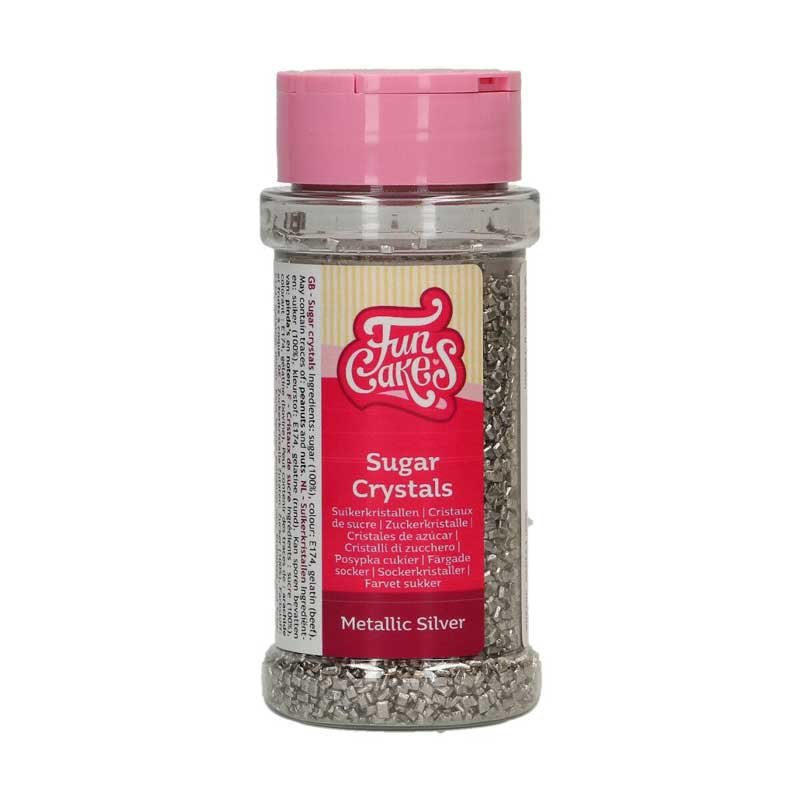 Cristaux de sucre Argent Métalisée 80g FunCakes