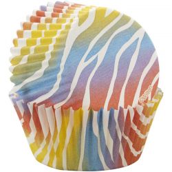 Caissettes cupcake Zèbrures Multicolores x 75 Wilton
