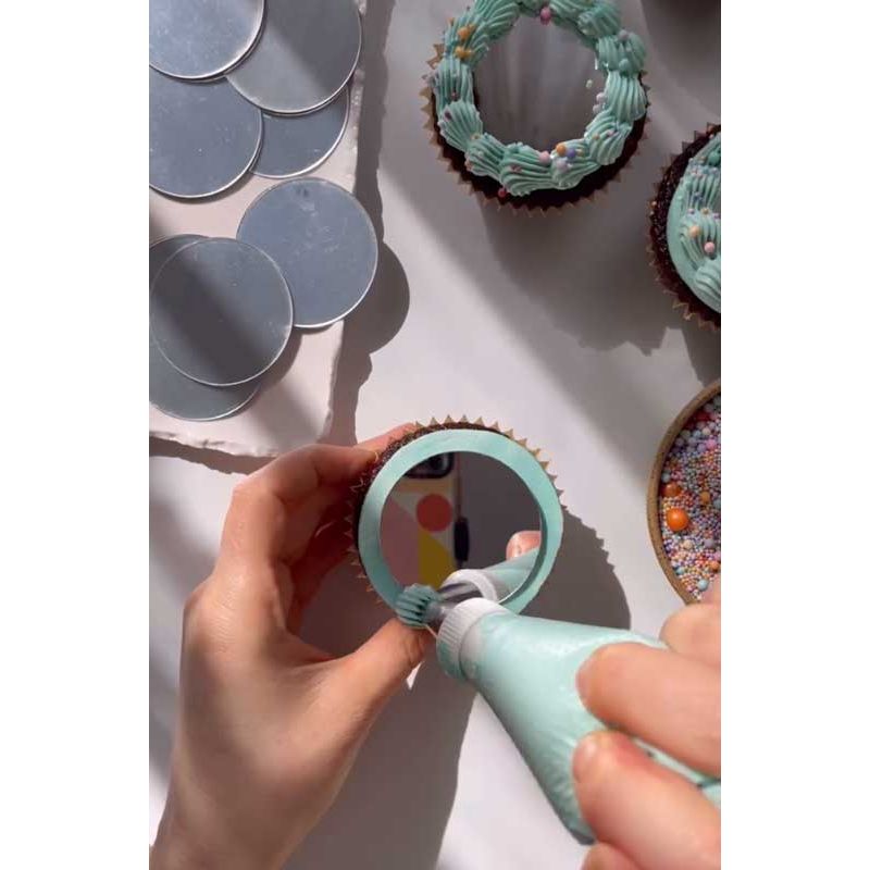 Cake Topper miroir en Acrylique pour cupcake selfie pk/5