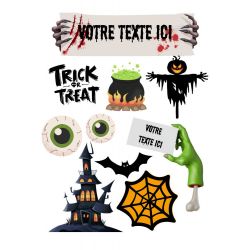 Kit de Montage de Toppers à Gâteau Personnalisés halloween 