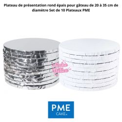 Plateau de présentation rond épais pour gâteau de 20 à 35 cm de diamètre Set de 10 Plateaux PME