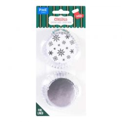 Caissettes à cupcakes Étoiles Argentée de Noël pk/60 PME