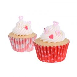 Mini Caissettes à cupcakes en Aluminium Saint Valentin Motifs Amoureux PME