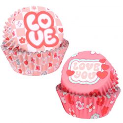 Caissettes à cupcakes en Aluminium Saint Valentin Le Groove est dans le Cœur PME