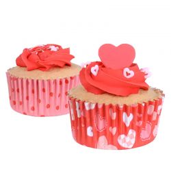 Caissettes à cupcakes en Aluminium Jour Saint Valentin PME