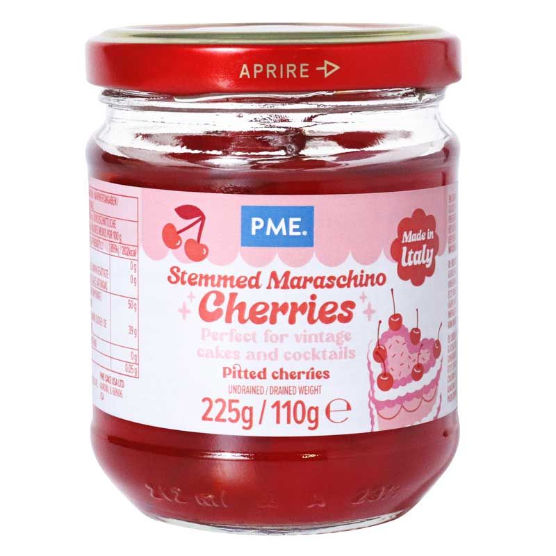 Cerises Maraschino Rouges avec Queue PME